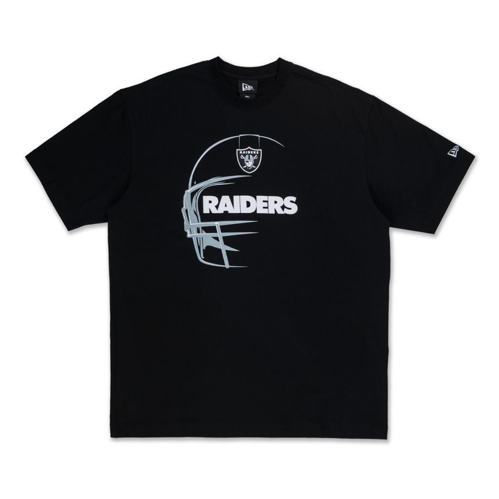 NEW ERA เสื้อยืดแขนสั้น รุ่น LAS VEGAS RAIDERS NFL BLACK OVERSIZED SHORT SLEEVE T-SHIRT