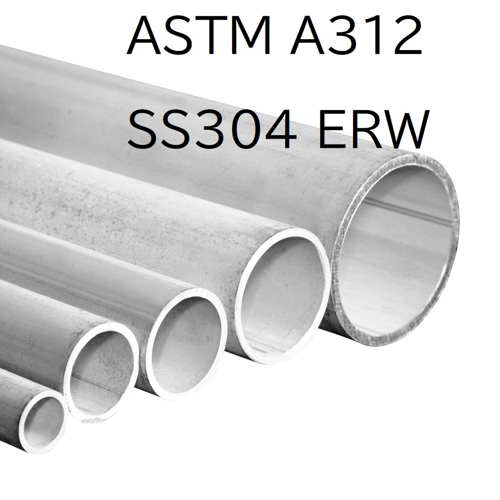 ท่อสแตนเลส SS304 มีตะเข็บ 1/2" - 3" ยาว 100cm stainless steel pipe ERW ASTM A312 แป๊ปสแตนเลส