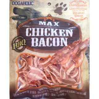 1282 Chicken Bacon / ขนมสุนัข ขนมหมา ชิคเก้นเบคอน บาร์บีคิว ขนมสำหรับสุนัขกลิ่นบาร์บีคิว 120 กรัม ***1แถม1 138บาท