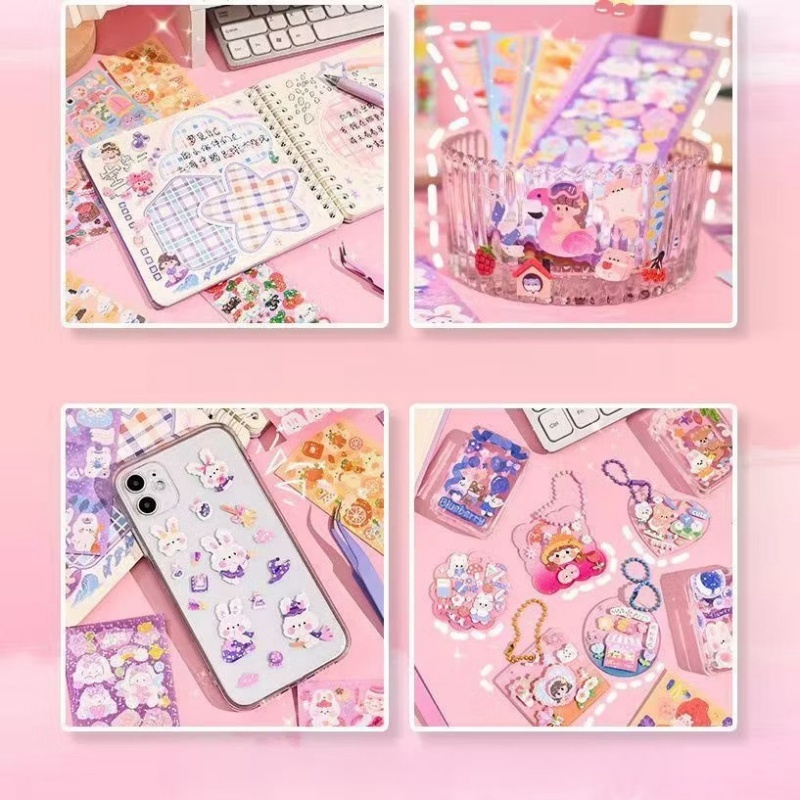 สติกเกอร์ลายน่ารัก แผ่นละ 1 บาท สุ่มลาย (ขั้นต่ำ 10 ชิ้น) พร้อมส่งจากไทย DIY สําหรับตกแต่งสมุดภาพ เครื่องเขียนนักเรียน - รูปที่ 3