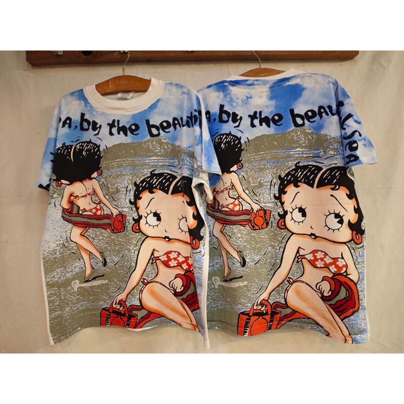 เสื้อ OVP Betty boop สกรีนจม ทั้งตัว ตะเข็บเดี่ยว