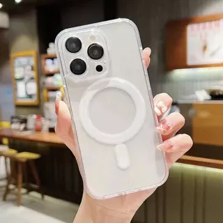 เคสโปร่งใสกันเลนส์กล้องกันกระแทก Magnetic Case For iPhone 17 16 15 14 13 12 11 Promax Pro Plus เคสไอโฟน