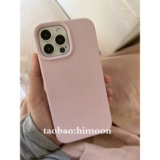 Supercase สำหรับรุ่นi7-i15promax เคสซิลิโคน บุกำมะหยี่ สีชมพู i15 i15pro i15plus i15promax i14 i14pro i14promax