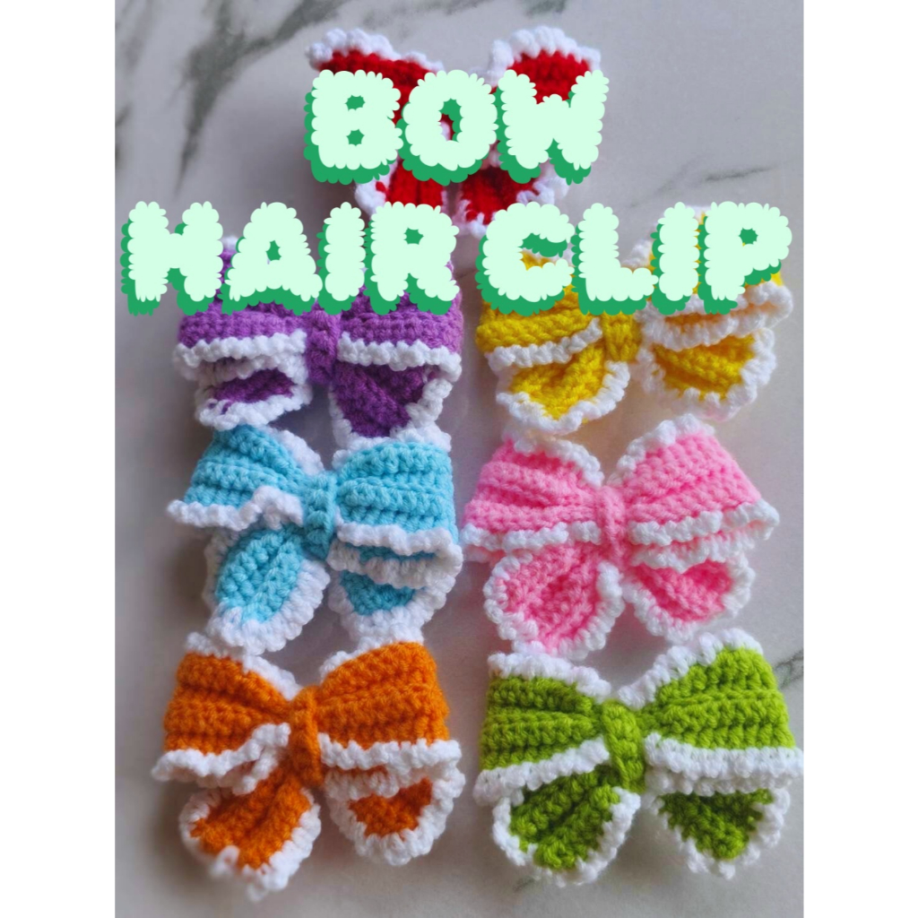 BOW HAIR CLIP กิ๊บโบว์ไหมพรมติดผม *ราคาต่อ1ชิ้น*