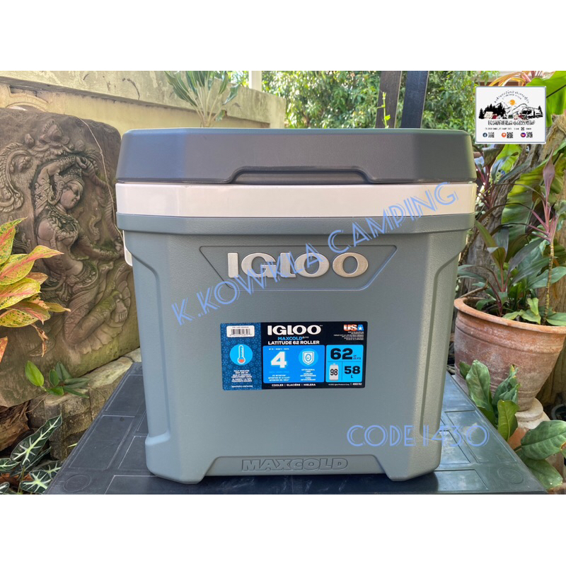 สินค้าพร้อมส่ง กระติกเก็บความเย็น Igloo Maxcold 58 Litre (62 US QT) Cool Box. สีเทา