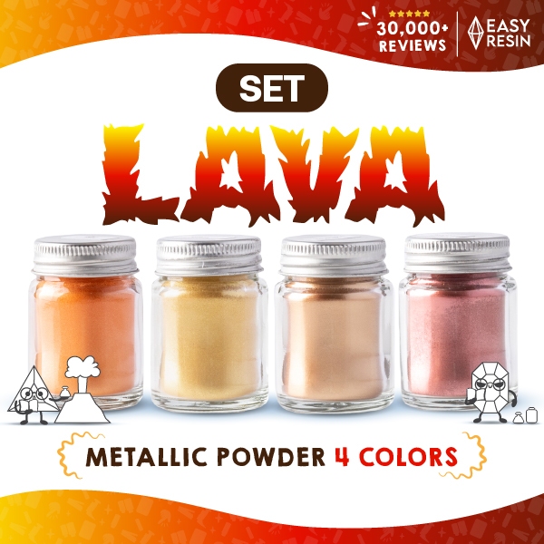 สีผสมเรซิ่น Lava SET เมทัลลิคประกาย สีสด ใช้กับเรซิ่นทุกชนิด -Easy Resin