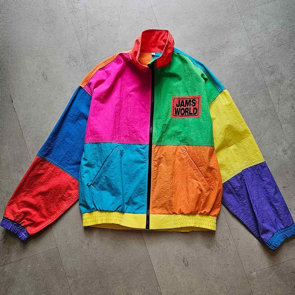 Vintage Jams World  Color Block Nylon Jacket