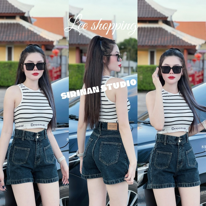 New Collection ขาสั้นเอวสูง “ ผ้าไม่ยืด” สโนว์ดำมิดไนท์ ดีเทลน่ารักลุคคุณหนูสุดๆป้ายSIRINAN STUDIO
