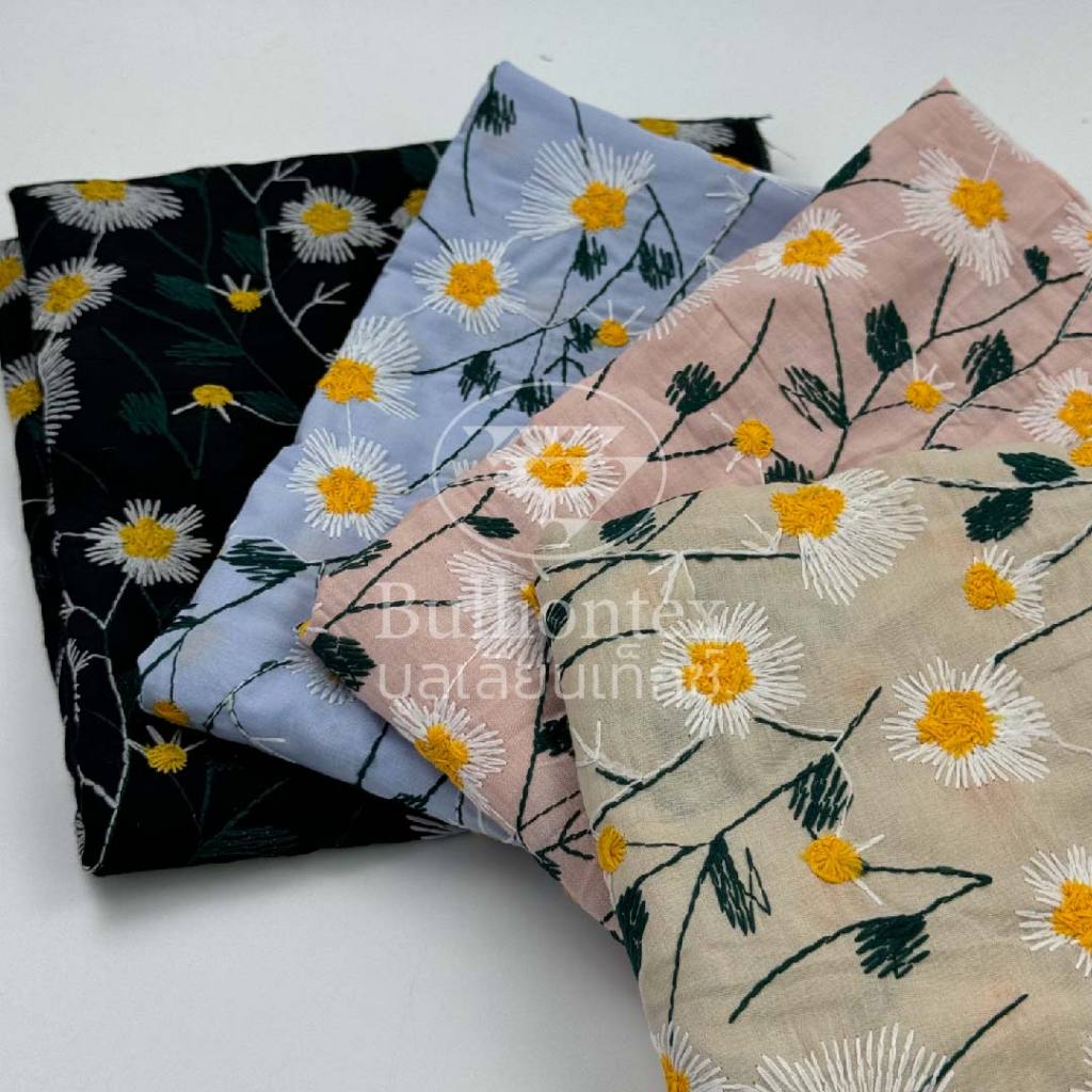 ผ้าฟลอเรนซ์ ปักฉลุ Florence Embroidery ผ้าคอตตอนปักฉลุ ผิวสัมผัสนุ่ม ใส่สบาย ไม่ระคายผิว ขนาด 1 หลา