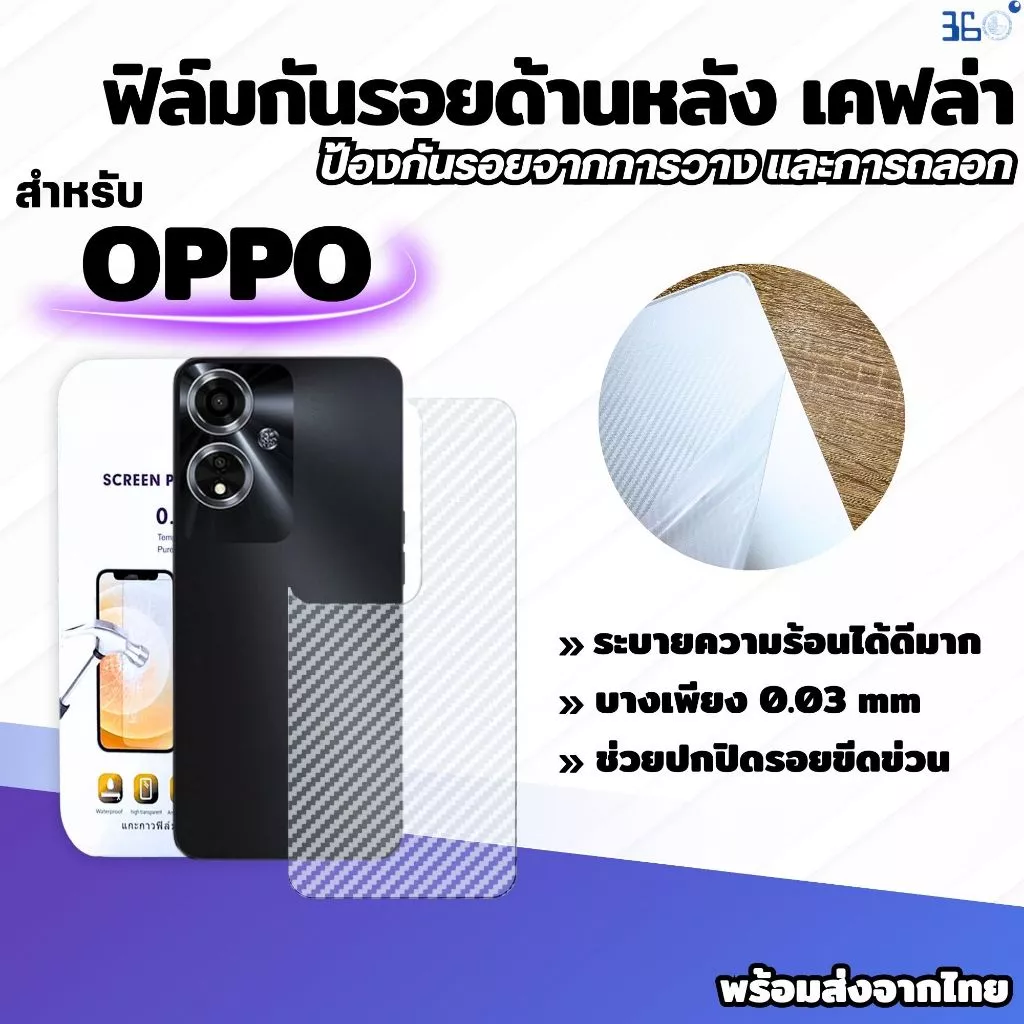 [🇰🇷360°] ฟิล์มหลัง oppo A6 A6PRO A5 A5-2020 A5-5G(2025) A12 A16 A17K A35 A52 A57 A71