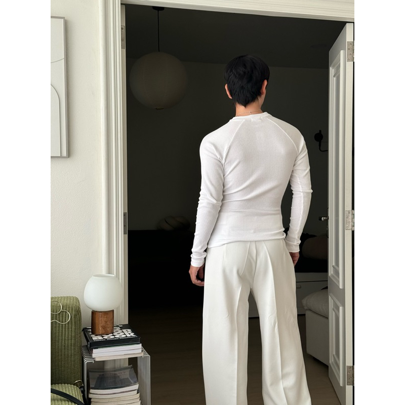 เสื้อยืดรัดรูปแขนยาว ผ้าร่องหนาพรีเมี่ยม แบรนด์ cozy vibe - รูปที่ 5