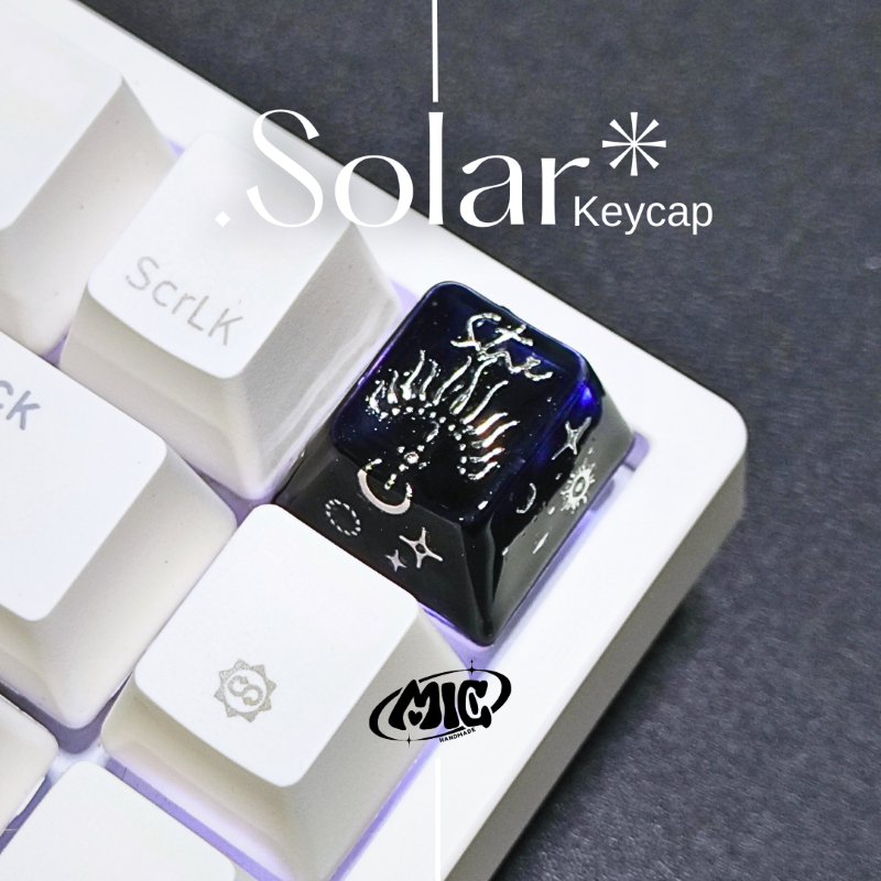 คีย์แคปคัสต้อม สายมู ".Solar* Mutelu Keycap" ปุ่มคีย์บอร์ด แฮนด์เมด กาแล็กซี่ สีดำ| MIC