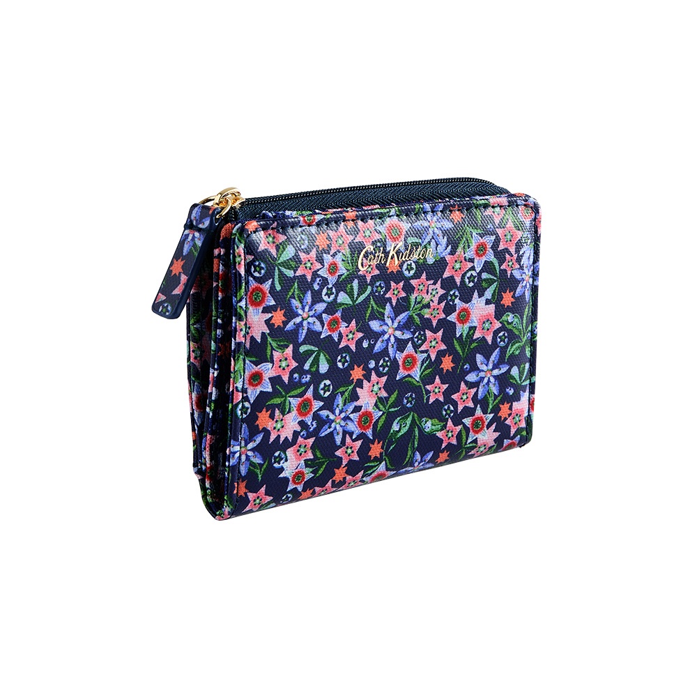 Cath Kidston Female Slim Pocket Purse Raindrops Navy