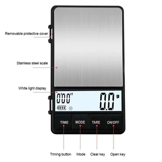 Pocket Coffee Scale เคลียน้ำหนัก จับเวลาได้ เครื่องชั่งกาแฟขนาดเล็ก 1kg/0.1 สะดวกในการพกพารุ่นC02