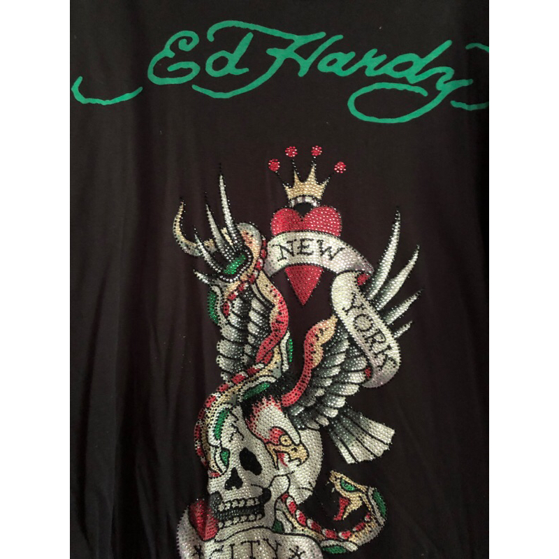 EdHardy(XL)NewYorkCityคอกลมดำแขนยาว