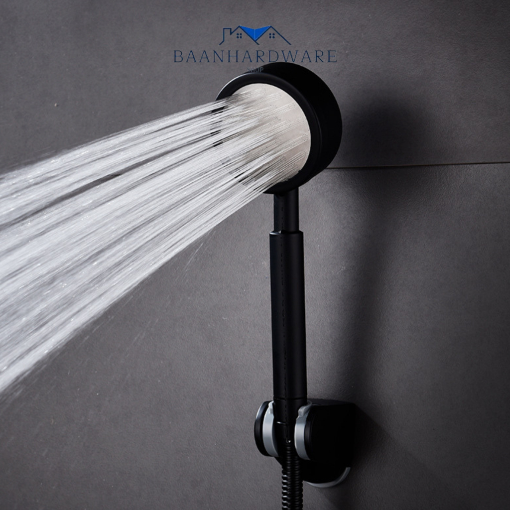 BAANHARDWARE ฝักบัวสปา สแตนเลส 304 สีดำ หน้าสแตนเลส MA-F-203SBK