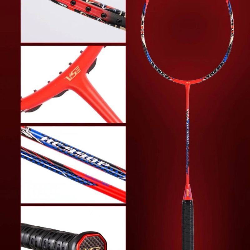 ไม้แบดมินตัน VS HC990P 4U สีแดง แถมเอ็น V5 พันด้าม+ซอง