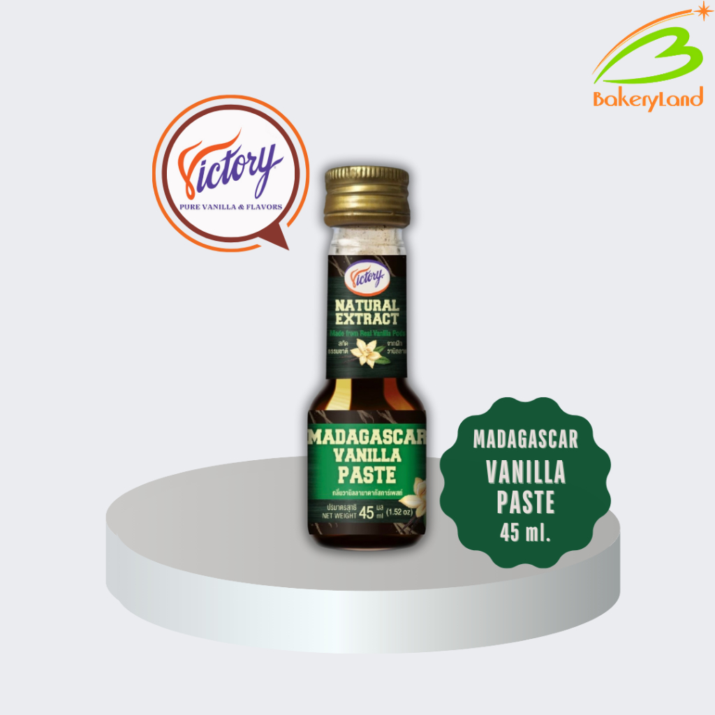 (กดซื้อ 2 ขวดแถม 1ขวด) Victory Madagascar Vanilla Paste มาดากัสการ์ วานิลลา เพรส ขนาด 45 ml (ฉลากสีเขียว) หมดอายุ ปี2028