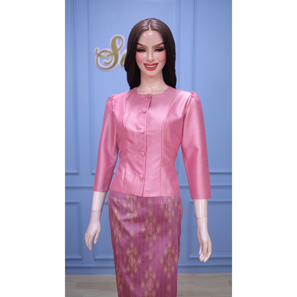เสื้อไทยเรือนต้น ไหมสี่เส้น มีสีเยอะมาก กดเข้าดูเลยค่ะ มีไซส์ 32-44(ท01)