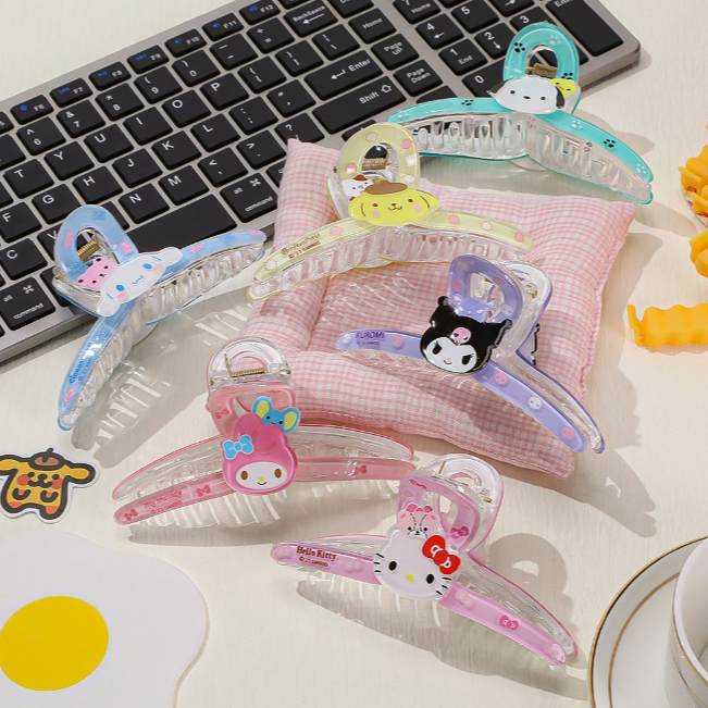 พร้อมส่ง กิ๊บติดผม ก้านเล็ก หนีบผม รวบได้ทั้งหัว งานอะคริลิค Sanrio งานสวย เคลือบดี ขนาด 11 ซม. คุณภาพดี ไม่แตกหักง่าย