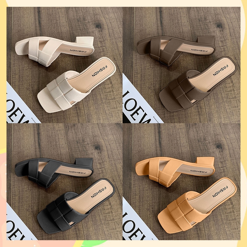 Luckkyshoes ใหม่แนะนำ รองเท้าแฟชั่น ดีไซน์เรียบหรู ส้นสูง 1นิ้ว มีให้เลือกหลายสี วัสดุยางอย่างดีสาวๆต้องมีกันแล้วน้าา