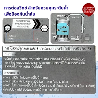 [ราคาส่ง!!] สวิทช์ลูกลอยไฟฟ้า MAC-3 ลูกลอยกลม สายยาว2เมตร ผลิตจากประเทศจากอิตาลี ของแท้100%