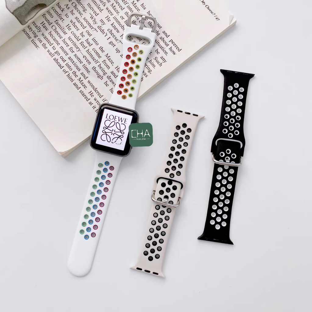 สายยางมาใหม่ สาย smart watch11 10 9 8 ultra 7 6 5 4 3 2 1 SE ใส่ง่าย ปรับขนาดได้ พร้อมส่ง สีสวย รองรับขนาดหน้าจอ 38-46มม