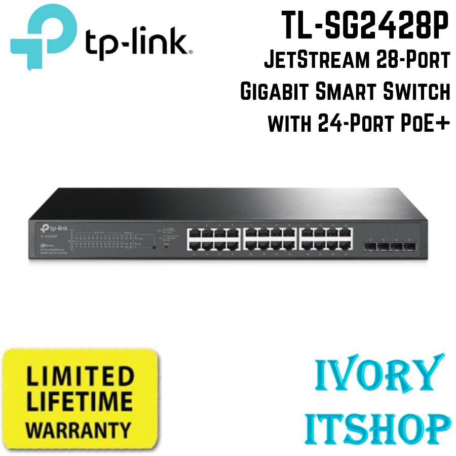 TL-SG2428P TP-Link JetStream™ 28-Port Gigabit Smart Switch with 24-Port PoE+