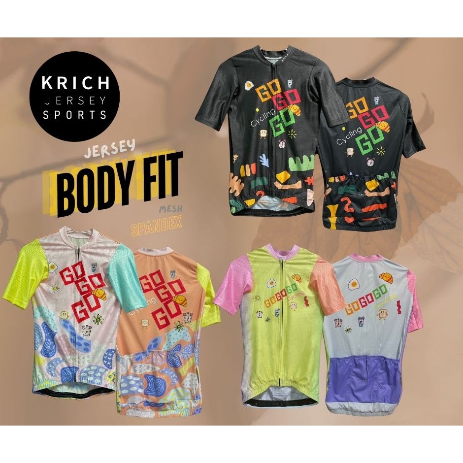 เสื้อปั่นจักรยานรุ่น Body fit   ผ้า mesh fabric +  spandex
