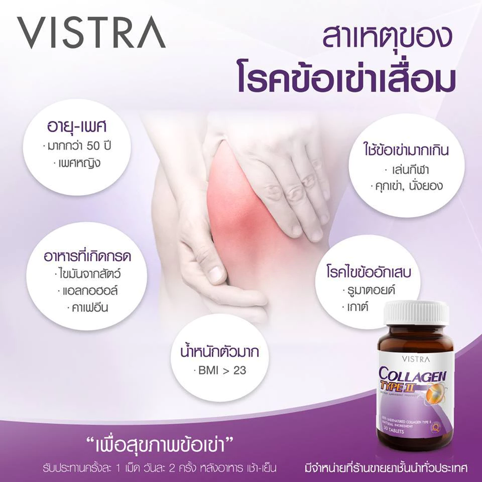 VISTRA Collagen Type II 30 เม็ด thumbnail 3