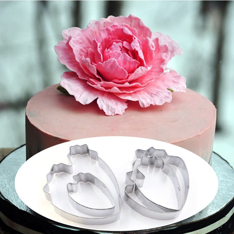 แม่พิมพ์ดอกไม้ ดอกโบตั๋น สแตนเลส ที่กดฟองดอง fondant ชุด 4 ชิ้น