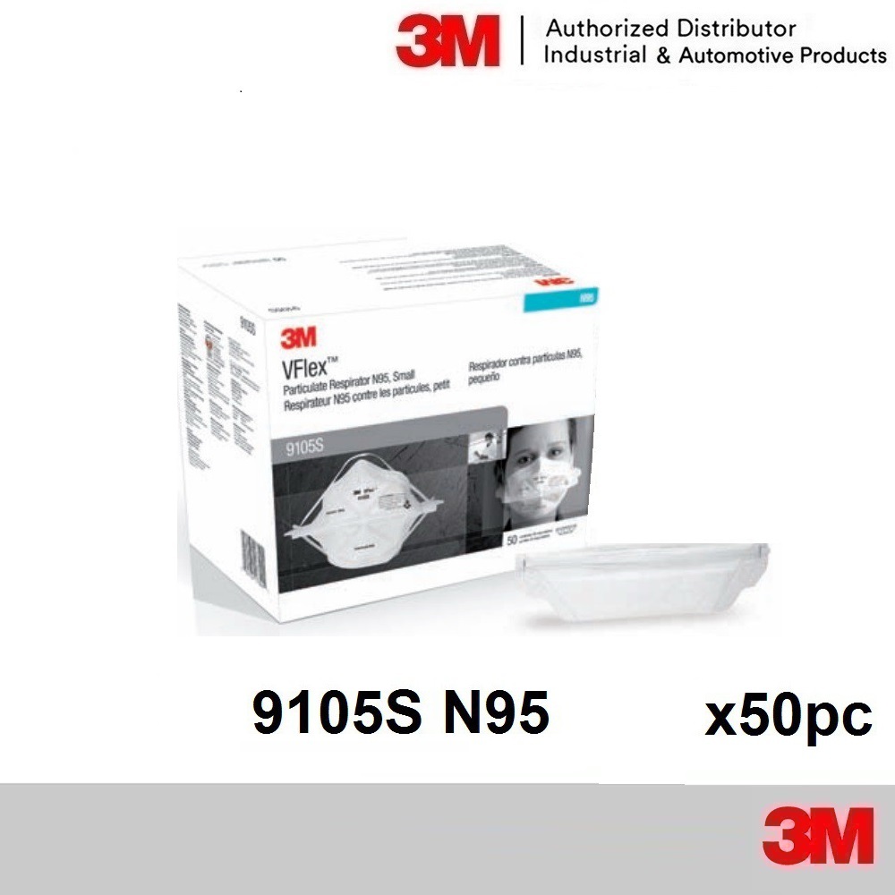 3M หน้ากากป้องกันฝุ่นละออง 9105S (x50ชิ้้น) Vflex N95