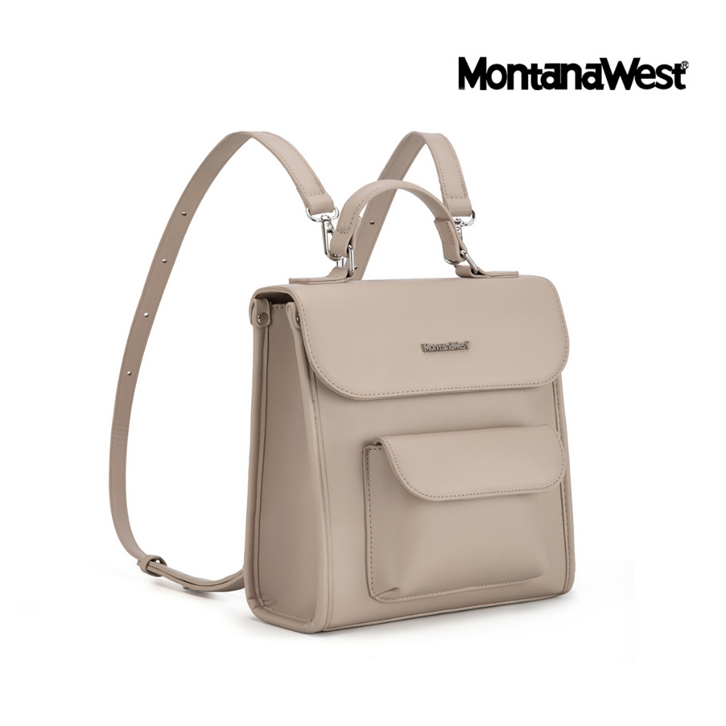 Montana West รุ่น Backpack กระเป๋าเป้ กระเป๋าสะพายหลัง สำหรับผู้หญิง กระเป๋าหนัง PU แบบเรียบ