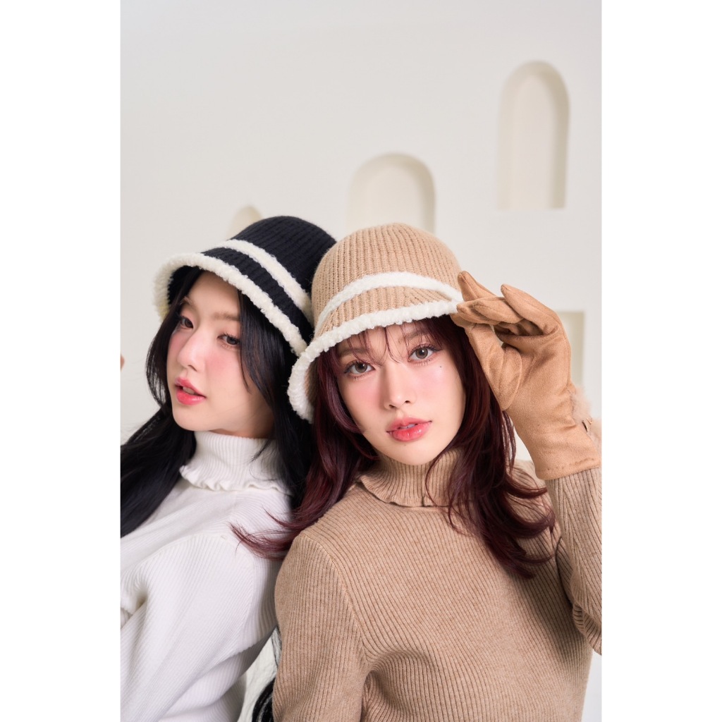 Hat15 Knitting Bucket Hat สามารถปรับระดับได้