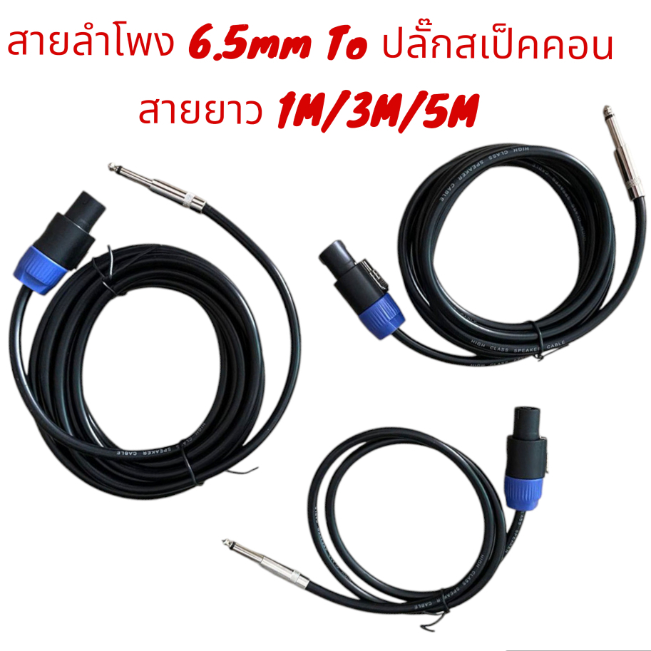 (1-10M) สายลำโพง แจ็ค6.35mm Toหัวสเปคคอน พร้อมใช้งาน สายลำโพงกลางแจ้ง ทองแดงแท้ สายเชื่อมลำโพงอย่างดี สายลำโพง สเปคคอน