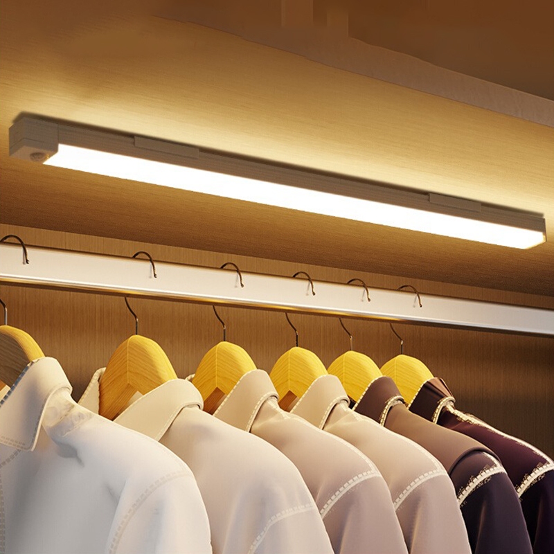 K&D ไฟตู้เสื้อผ้า LED ไร้สาย บางเฉียบ การดูดซับแม่เหล็ก ปรับได้ 3 ระดับ ไฟตู้โชว์ ห้องนอน ห้องครัว บันได โคมไฟเซ็นเซอร์