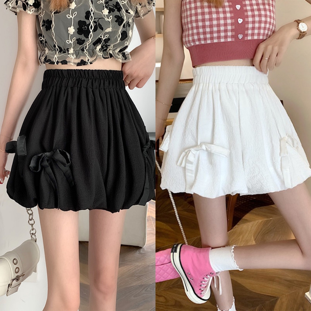 Balloon skirt กระโปรงบอลลูน ฮิตไม่แผ่ว น่ารักไม่ดรอปเลย! กระโปรงสั้นทรงบอลลูน กางเกง กระโปรง ทรงสวยมาก 📍พร้อมส่ง📍