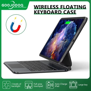 GOOJODOQ For iPad Air 4 5 6 Pro 11 (2018-2024) เคสคีย์บอร์ดมัลติฟังก์ชั่นชาร์จแบบไร้สายออกแบบตามหลักสรีรศาสตร์