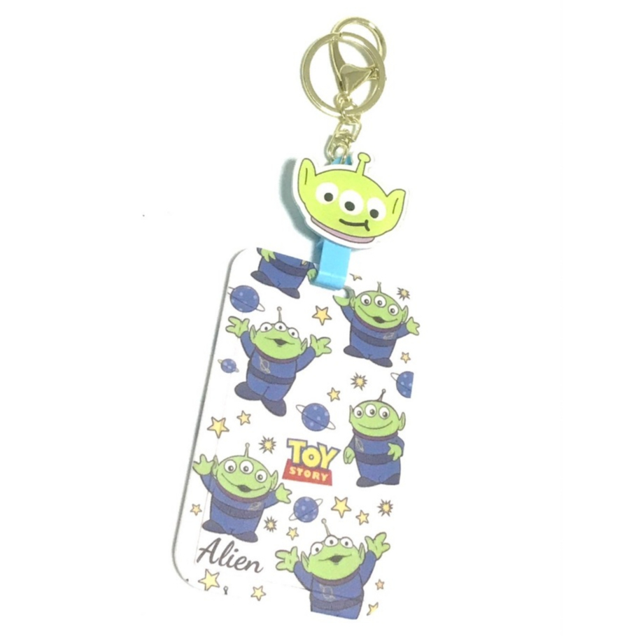 ซองใส่บัตร ที่ใส่บัตร ลาย เอเลี่ยน ทอย สตอรี่ Alien toy story ขนาด 6.5x10.5 cm. มีห่วงก้ามปูพร้อมโยโย่ 8118