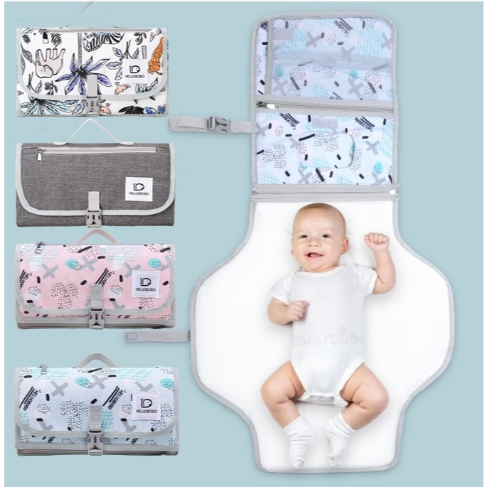 กระเป๋าเปลี่ยนผ้าอ้อมเด็กแบบพกพา กันน้ำ กระเป๋าแม่และลูกแบบพับได้อเนกประสงค์  แผ่นรองเปลี่ยนผ้าอ้อมเด็กทารกแบบพกพา