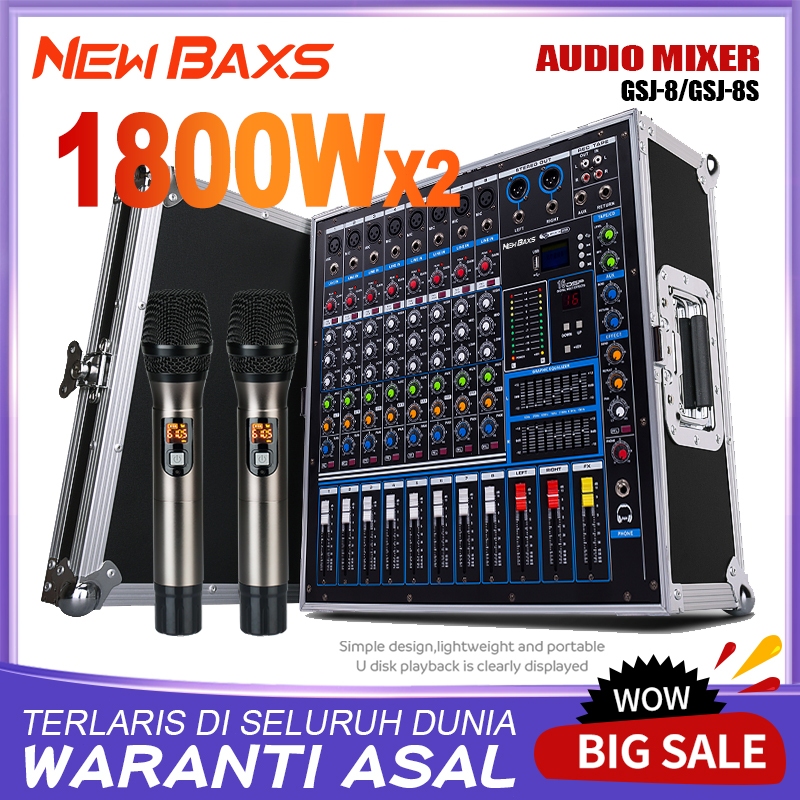 NEW BAXS GJS-8/GJS-8S Professional Audio Mixer 8-channel 1800W 2-channel Equalizer 2-channel EQ 16DS