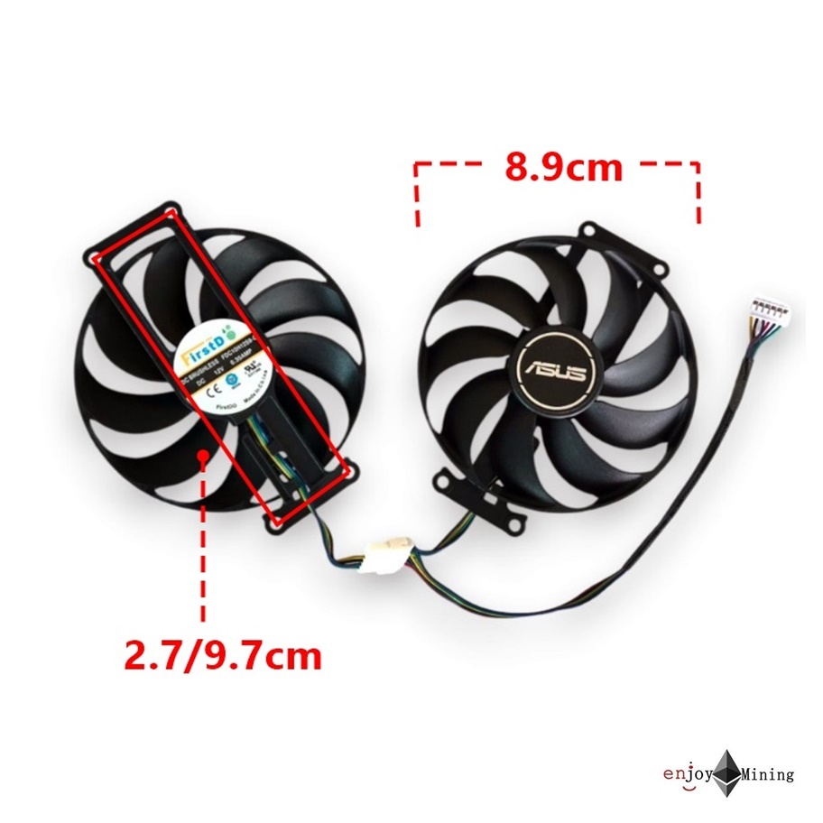 พัดลมการ์ดจอ ASUS GTX 1660 1660s 1660ti 2060s DUAL EVO graphics card fan FDC10H12S9-C