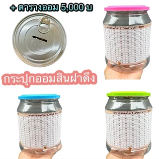 กระปุกออมสินฝาดึง พร้อมตารางออมเงิน กระปุกออมสินใส แถมสติ๊กเกอร์น่ารัก