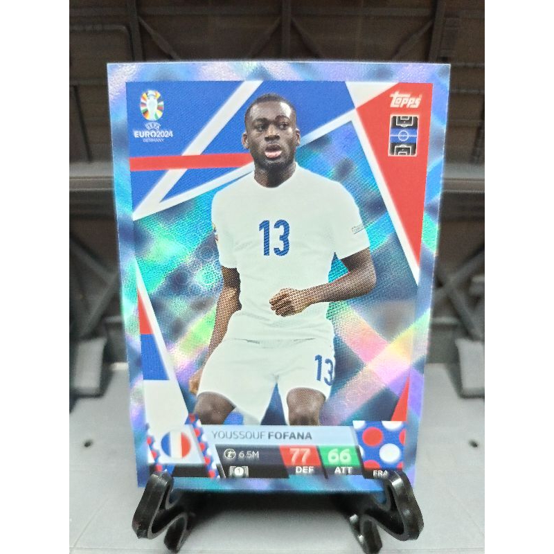 Topps Euro 2024 Match Attax 24 Base Card France FRA 10 Youssouf Fofana crystal card