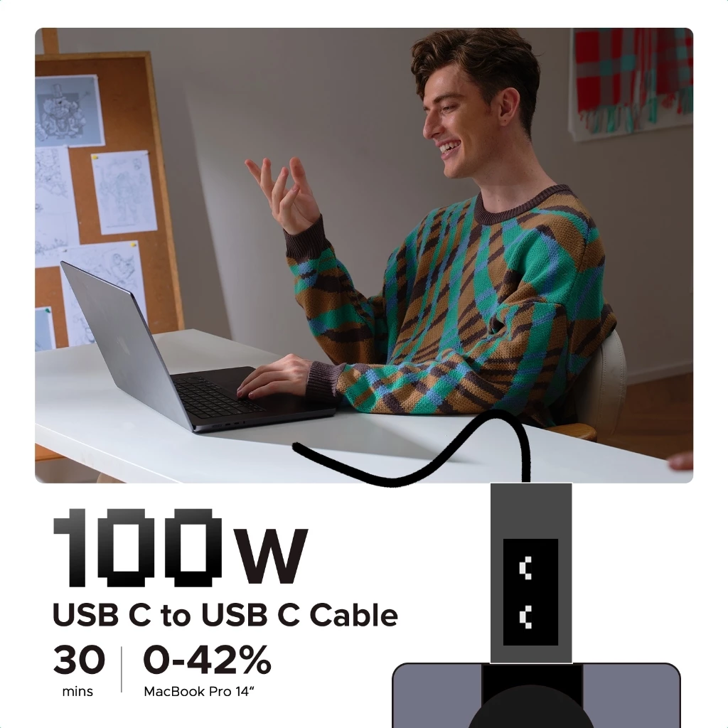 UGREEN Uno สายชาร์จ 100W USBC to USB C รองรับ PD ชาร์จเร็ว สําหรับ iPhone 16 Series Samsung S24 รุ่น L509 thumbnail 4