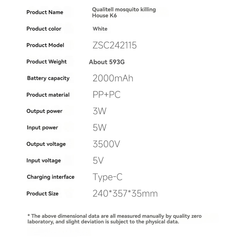 เครื่องดักยุง ดักยุง ดักยุงไฟฟ้า Xiaomi Qualitell 2000mAh Rechargeable Wireless Electric Fly Killer - รูปที่ 6