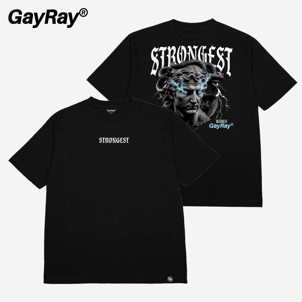 GayRay ⎰STRONGEST .⎱  เสื้อยืดโอเวอร์ไซส์ Cotton 100% นุ่่ม ใส่สบาย