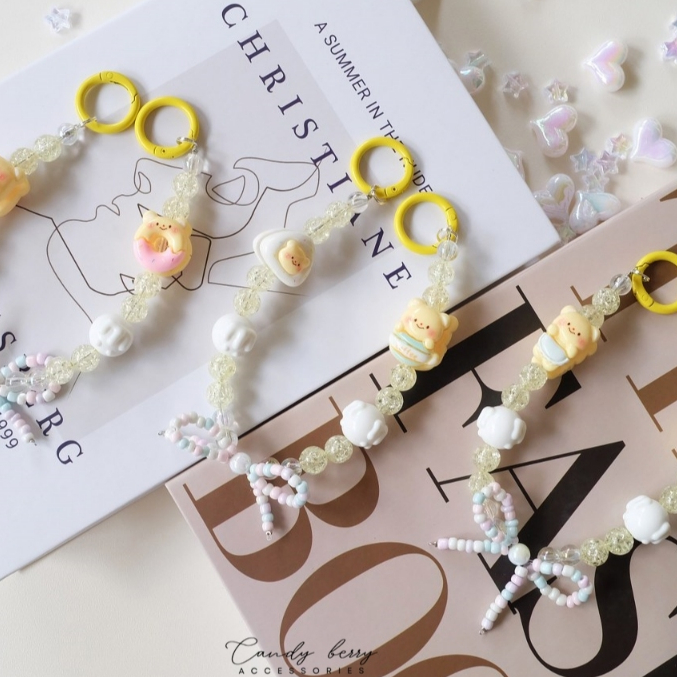 [พร้อมส่งในไทย] สายคล้องตุ๊กตา สายคล้องกระเป๋า สายคล้องโทรศัพท์ สร้อยลูกปัดเพ้นท์ DIY No.BC-028