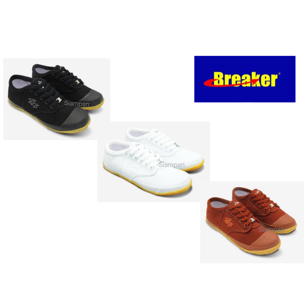 รองเท้าผ้าใบเบรคเกอร์BK4p ถูกสุดๆ สีดำ ขาว น้ำตาล