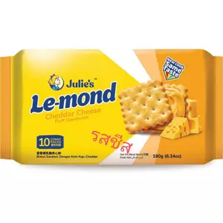 Julie's เลอมอนด์ ขนมปังกรอบสอดไส้ครีมรสมะนาวขนาด170กรัม และรสชีส ขนาด180กรัม